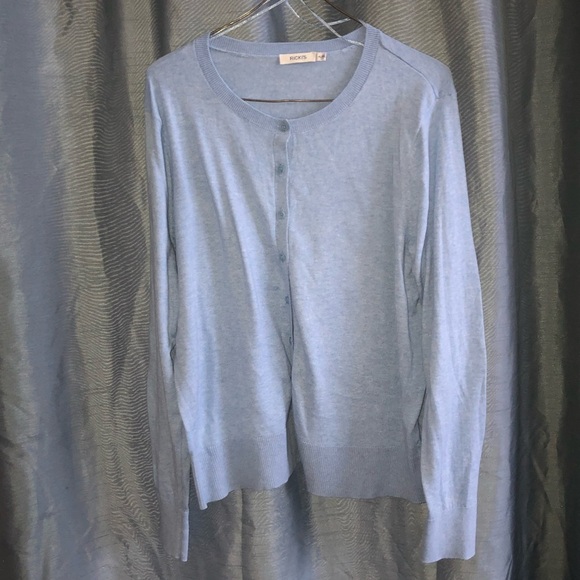 Ricki's XL Sky Blue Knit Sweater - button up- dress up or down - nice colour - Picture 1 of 7